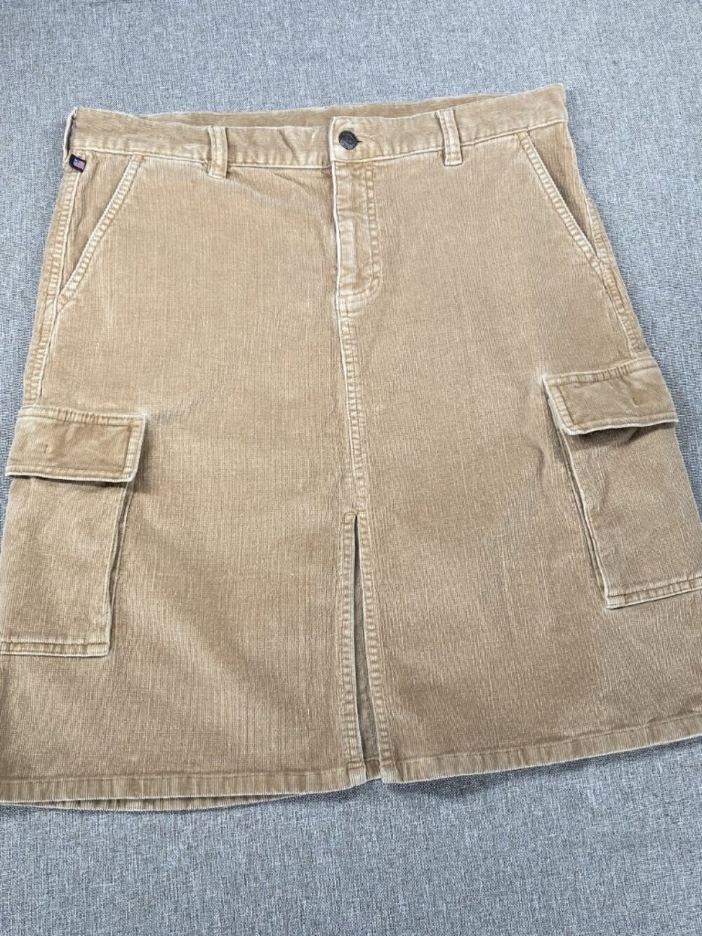 Polo Ralph Lauren Corduroy Cargo Skirt Women's 12 Brown Front Slit - Picture 4 of 13